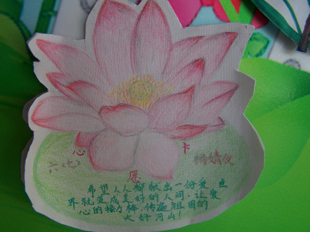 每张心愿卡都包含着; 美丽校园放飞梦想画_放飞梦想校园的图画,放飞