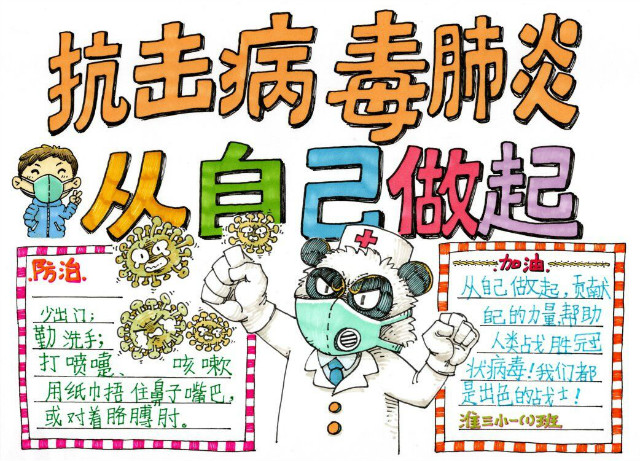 开展了以手抄报形式学习宣传新型冠状病毒防疫知识的活动